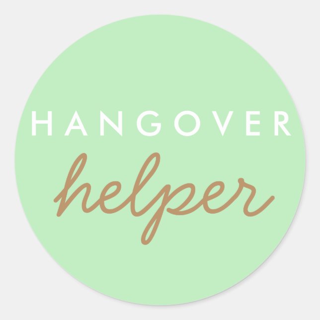 Sticker Rond Hangover Helper Mariage Bachelorette Favoriser Sti (Devant)