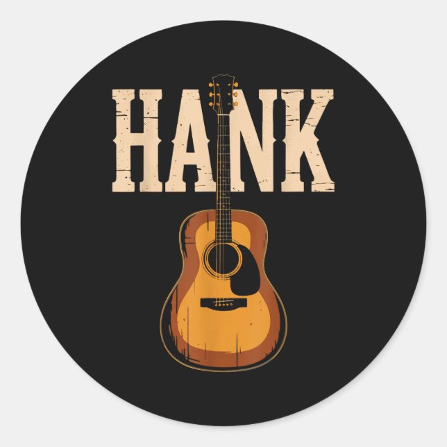 Sticker Rond Hank Folk Style Line Dancing Western Country Music (Devant)