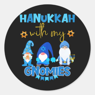 Sticker Rond Hanoukka avec mes Gnomies Fête juive