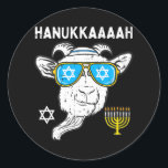 Sticker Rond Hanoukka Chat Chanukah Fermier juif<br><div class="desc">Hanoukka Chat Chanukah Fermier juif</div>