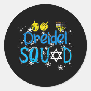 Sticker Rond Hanoukka Dereidel Squad Chanukah Match Juif