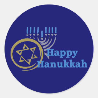 Sticker Rond Hanoukka Gelt et Menorah Tee - shirts et GIfts