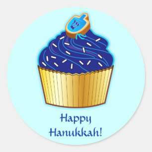 Sticker Rond Hanoukka heureuse : Cupcake avec Cookie