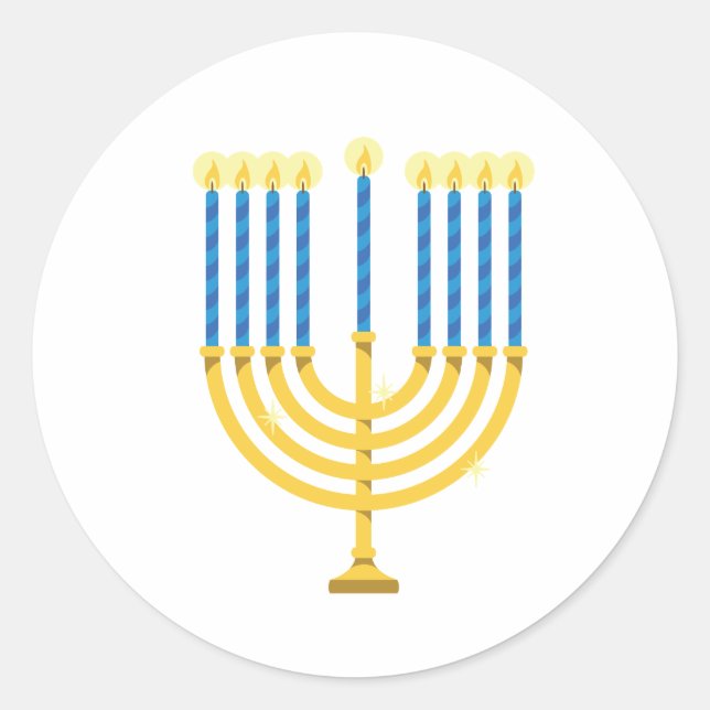 Sticker Rond Hanoukka Menorah (Devant)