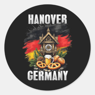 Sticker Rond Hanover Allemagne Souvenir Allemagne Drapeau Voyag