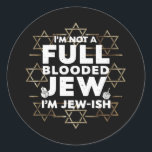 Sticker Rond Hanukkah Pas Juif De Sang Pur Juif Chanukah<br><div class="desc">Hanukkah Pas Juif De Sang Pur Juif Chanukah</div>