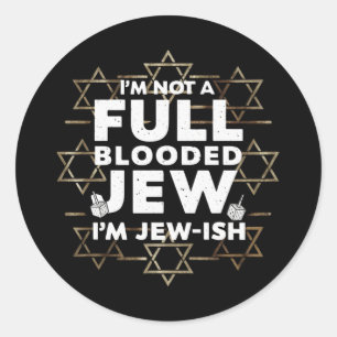 Sticker Rond Hanukkah Pas Juif De Sang Pur Juif Chanukah