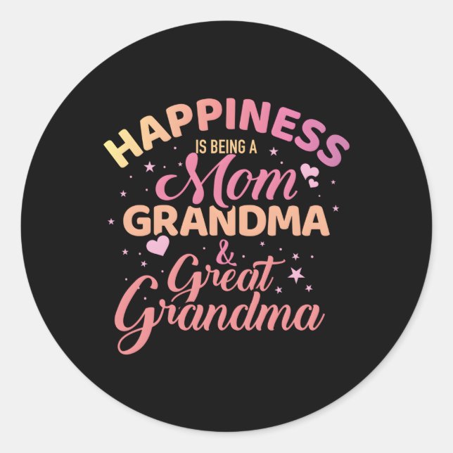 Sticker Rond Hapess Etre Maman Grand-Mère Et Grand-Mère (Devant)