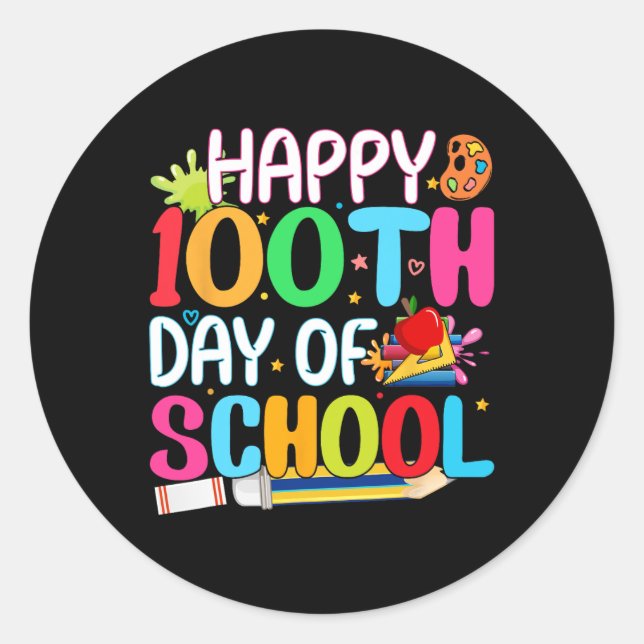 Sticker Rond Happy 100e Jour de l'Âge de l'École (Devant)