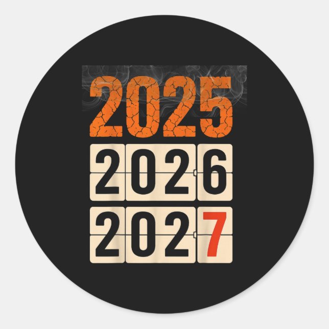 Sticker Rond Happy 2026 2027 New Year Funny 67 Meme Six Seven M (Devant)