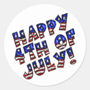 Sticker rond/Happy 4 juillet