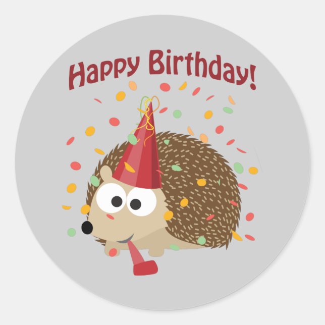 Sticker Rond Happy Anniversaire Confetti (Devant)