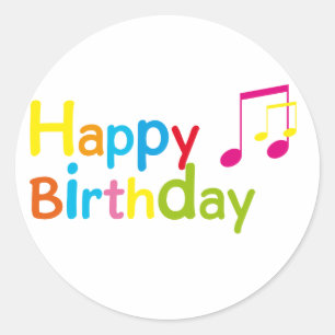 Sticker Rond Happy Birthday