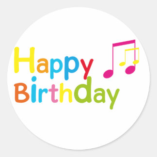 Sticker Rond Happy Birthday