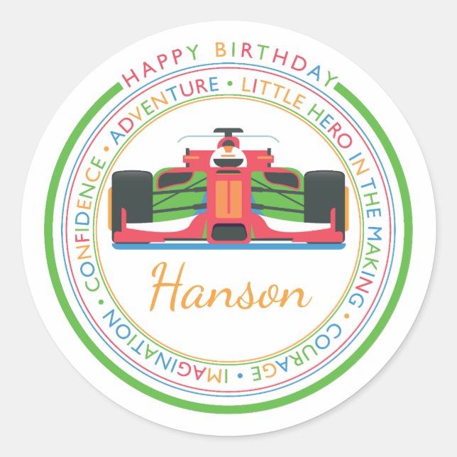 Sticker Rond Happy Birthday | Classic Simple Custom Photo (Devant)