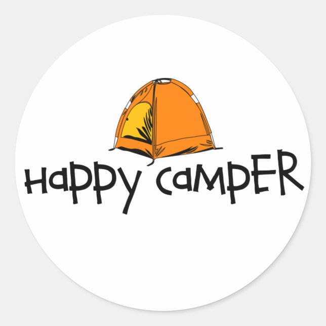 Sticker Rond Happy Camper (Devant)