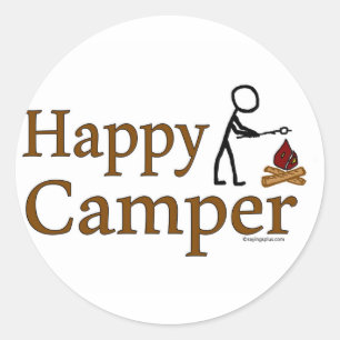 Sticker Rond Happy Camper