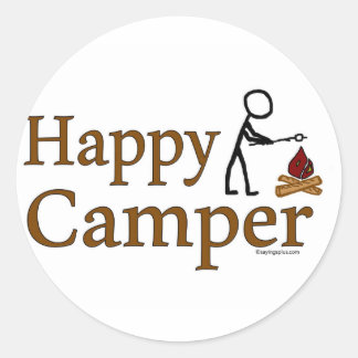 Sticker Rond Happy Camper