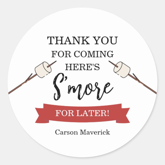 Sticker Rond Happy Camper Adventure Birthday (Devant)