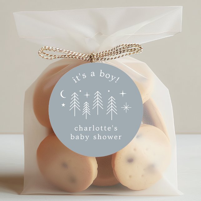 Sticker Rond Happy Camper C'est un garçon (Créateur téléchargé)