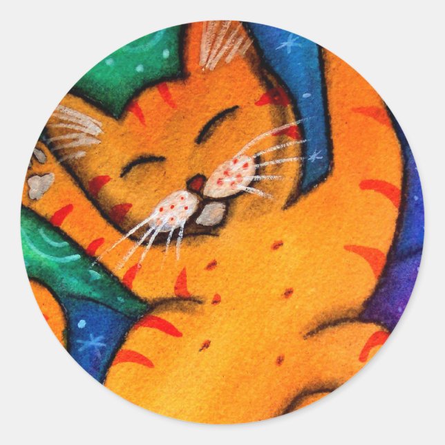 Sticker Rond Happy Cat (Devant)