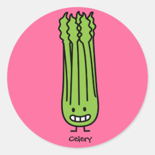 Sticker Rond Happy Celery Stalk Bunch potager fibre verte