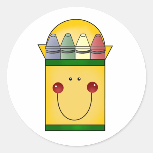 Sticker Rond Happy Crayons (Devant)