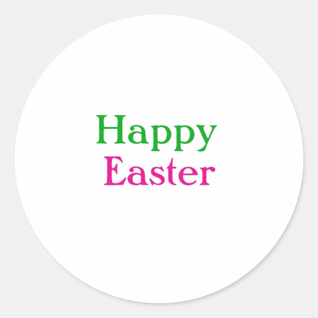Sticker Rond Happy easter boho vert rose enfants ajouter nom ti (Devant)
