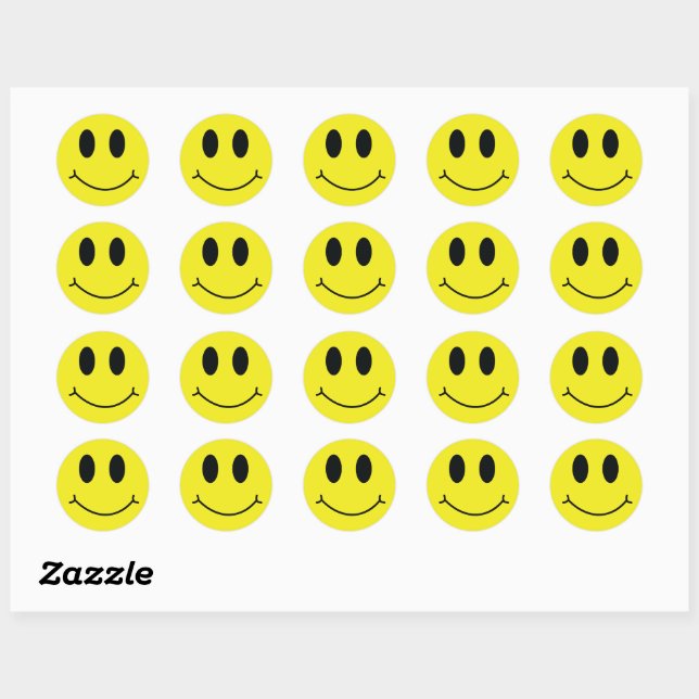 Sticker Rond Happy Face Classic (Feuille)