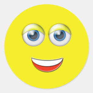 Sticker Rond Happy Face Emoji