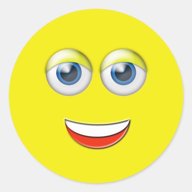 Sticker Rond Happy Face Emoji (Devant)