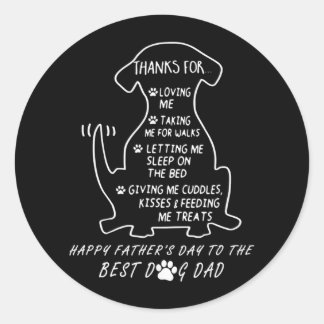 Sticker Rond Happy Father's Day Dog Dad 