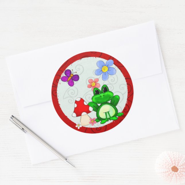 Sticker Rond Happy Frog (Enveloppe)