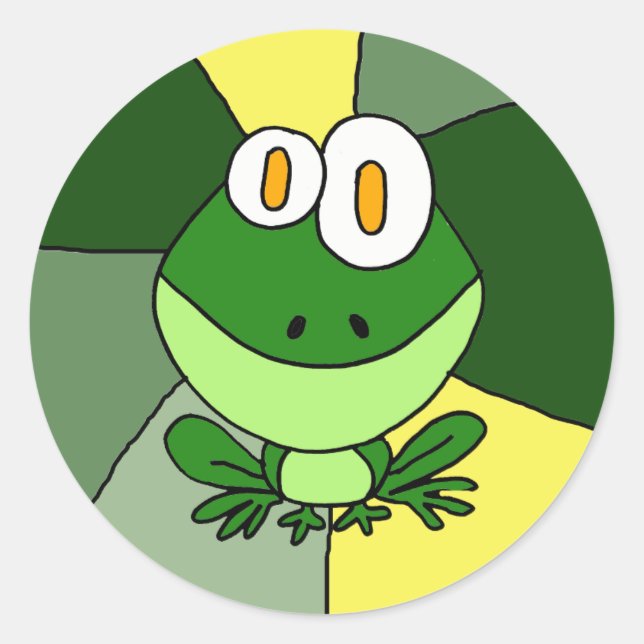Sticker Rond Happy Frog Art (Devant)