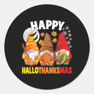 Sticker Rond Happy HalloThanksMas Halloween Thanksgiving Christ