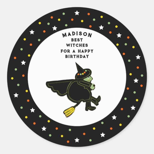 Sticker Rond Happy Halloween Birthday (Devant)