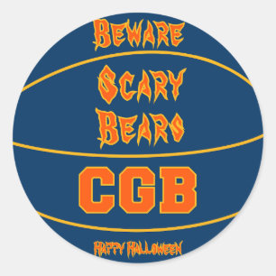Sticker Rond Happy Halloween California Football Casque Logo