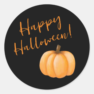 Sticker Rond Happy Halloween-Citrouille-