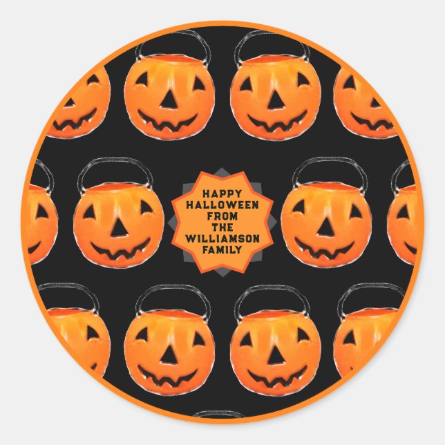 Sticker Rond Happy Halloween Gift Tags (Devant)