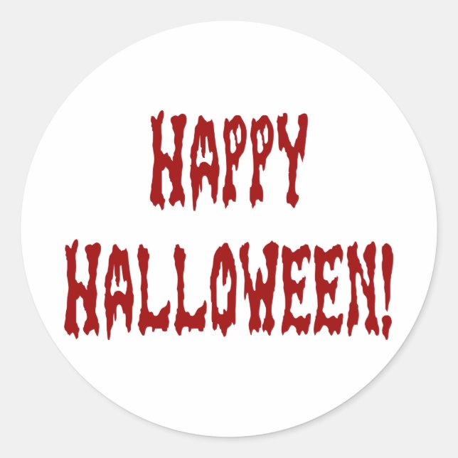 Sticker Rond Happy Halloween Gore Texte (Devant)