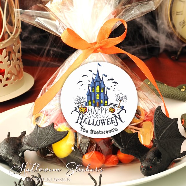 Sticker Rond Happy Halloween Kids Party Halloween (Créateur téléchargé)