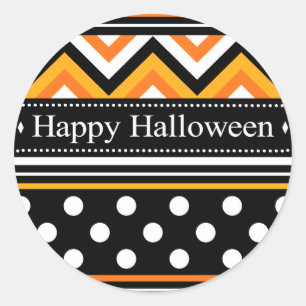 Sticker Rond Happy Halloween Motif moderne