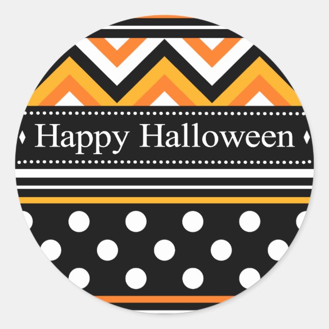 Sticker Rond Happy Halloween Motif moderne (Devant)