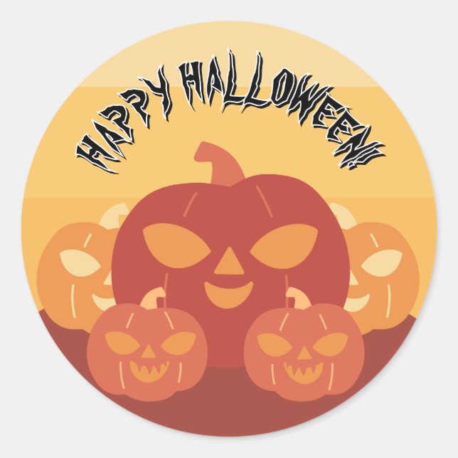 Sticker Rond Happy Halloween! Pumpkins (Devant)