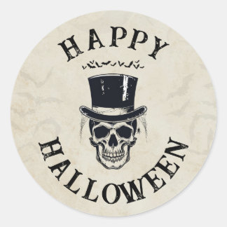 Sticker Rond Happy Halloween vintage