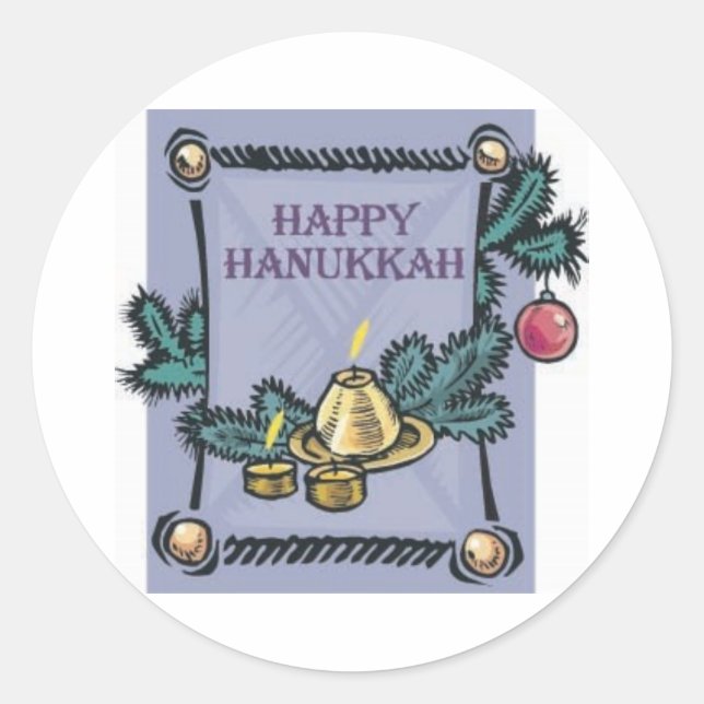 Sticker Rond Happy Hannakah (Devant)