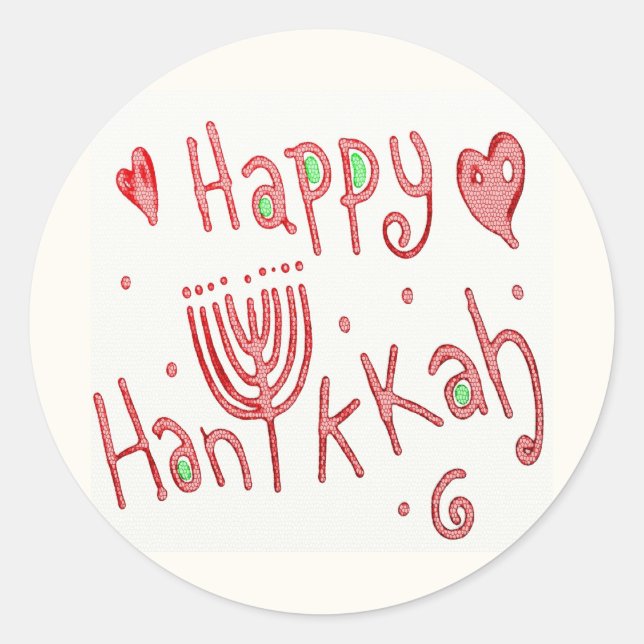 Sticker Rond Happy Hannukah (Devant)