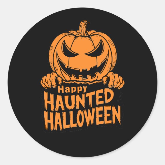 Sticker Rond Happy Haunween (Devant)