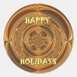 Sticker Rond Happy Holidays Circle Art Print/Design