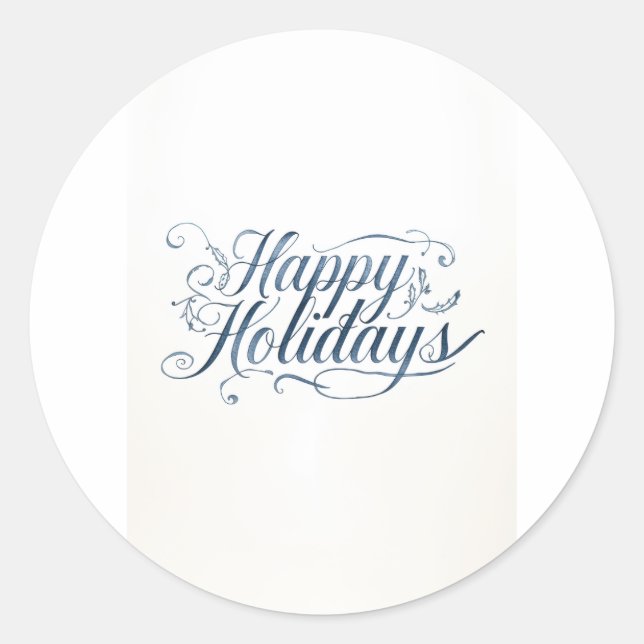 Sticker Rond Happy Holidays Merry Christmas Family New Year (Devant)